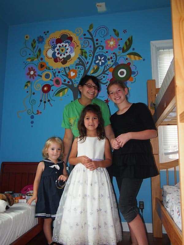Easy tree mural girls bedroom