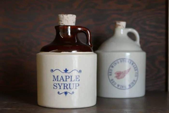 salt glaze pottery red wing mn stoneware maple syrup jug cup bowl vintage