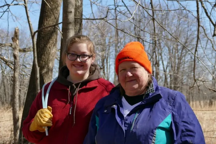 helping maple tree sap syrup farm tap day mn