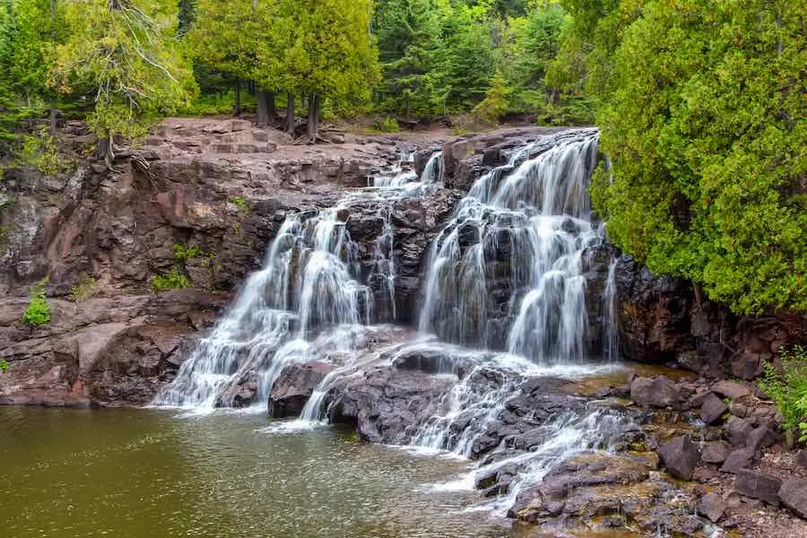 Upper Falls of Gooseberry Falls Along Minnesota's North Shore