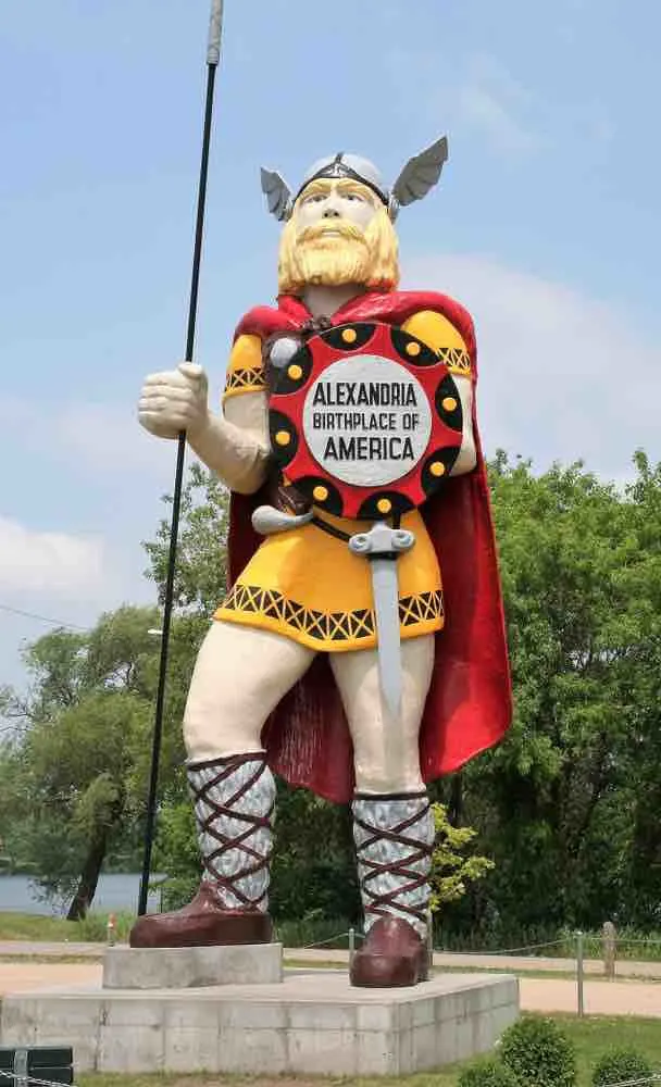 The statue of Big Ole the Viking celebrates the long history of Alexandria, Minnesota.