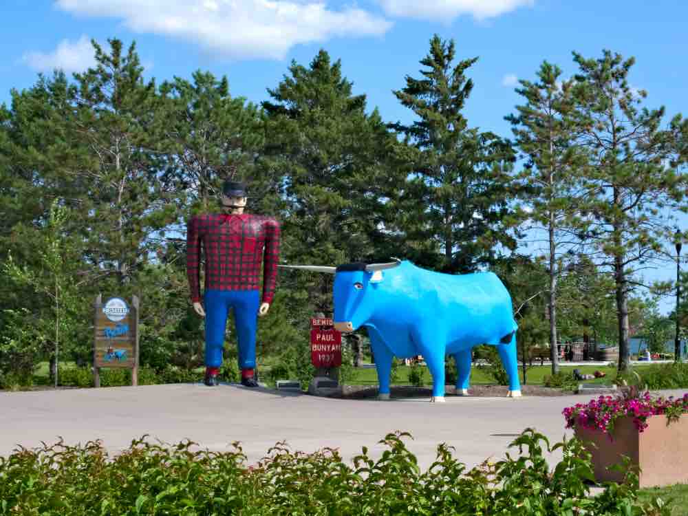 The first roadside colossal is in Bemidji MN; Paul Bunyan and his blue ox.