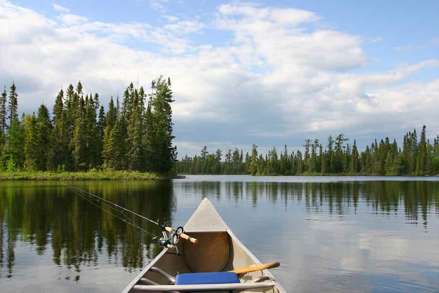 Canoe with Fishing Gear in Minnesota