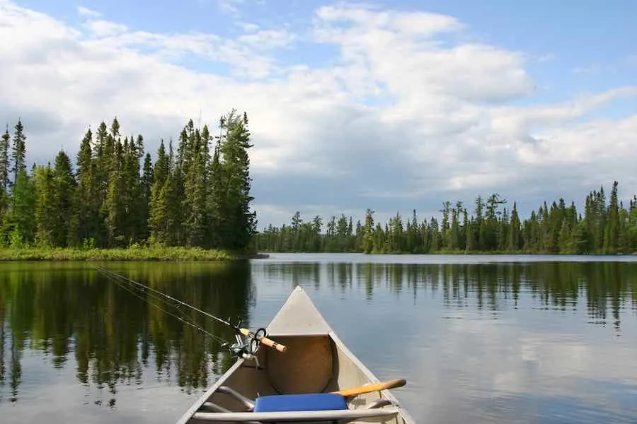 Canoe with Fishing Gear in Minnesota