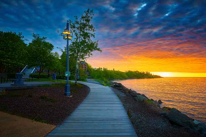 Sunrise early morning at Canal Park, Duluth, Minnesota
