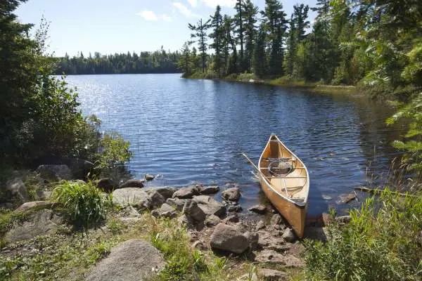 Canoe on the shores of a Minnesota lake