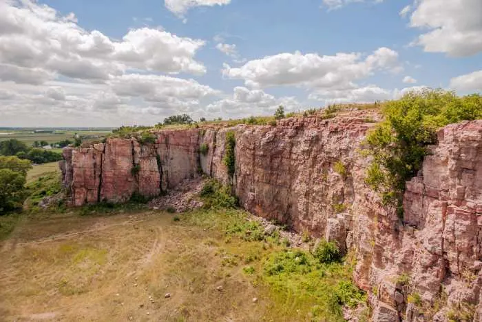 Cliffs and grasslands in park.
