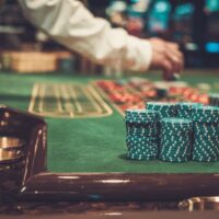 Gambling table in luxury casino