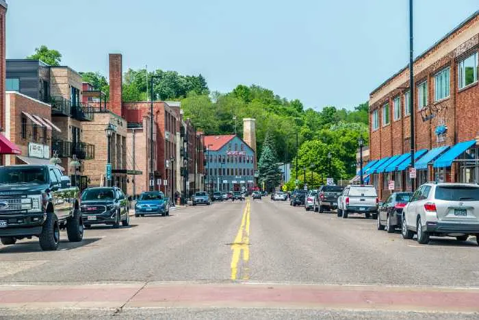 Small town busy streets
