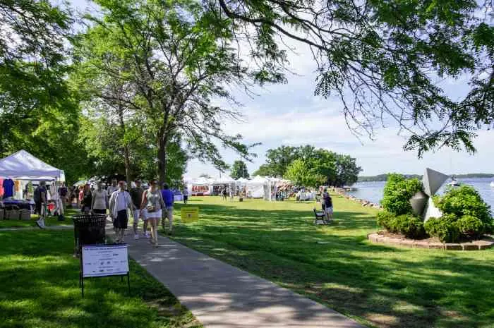 An art festival on the lakeshore in Excelsior, one of the best towns in Minnesota.
