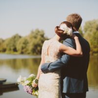 Married couple on lakeshore