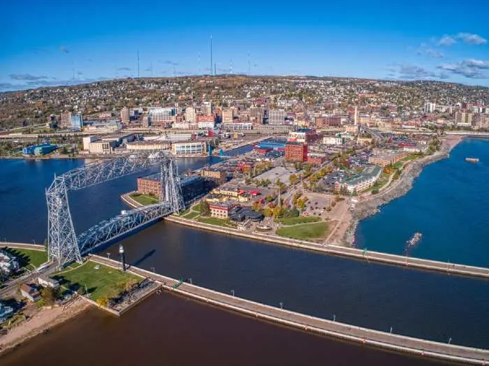  Canal Park Area of Duluth, Minnesota on a sunny day