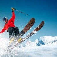 Jumping skier