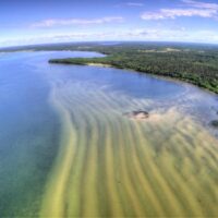 Minnesota muskie lake with shoreline