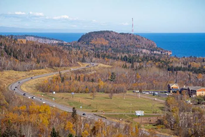 Overlook on the scenic North Shore drive, one of the best motorcycle rides in Minnesota.