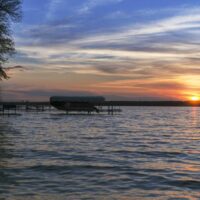 Sunset over lake