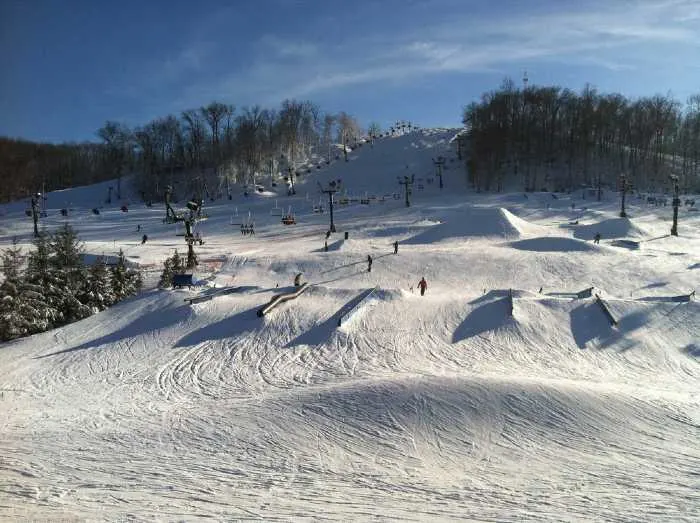 Winter sports terrain park and slopes for the best skiing in Minnesota