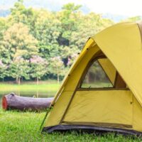 tent on lake