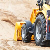 Bulldozer and sand