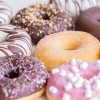 Fresh variety of donuts