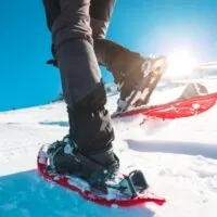 Man snowshoeing