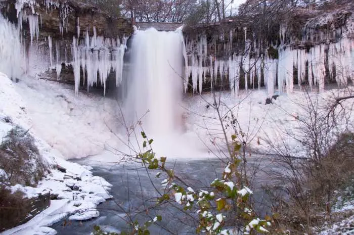 Minnehaha Falls is one of the most breathtaking winter views in Minnesota