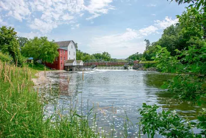 Phelps Mill historical flour mill on the Ottertail River