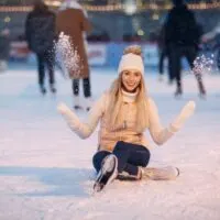 Young woman at ice rink