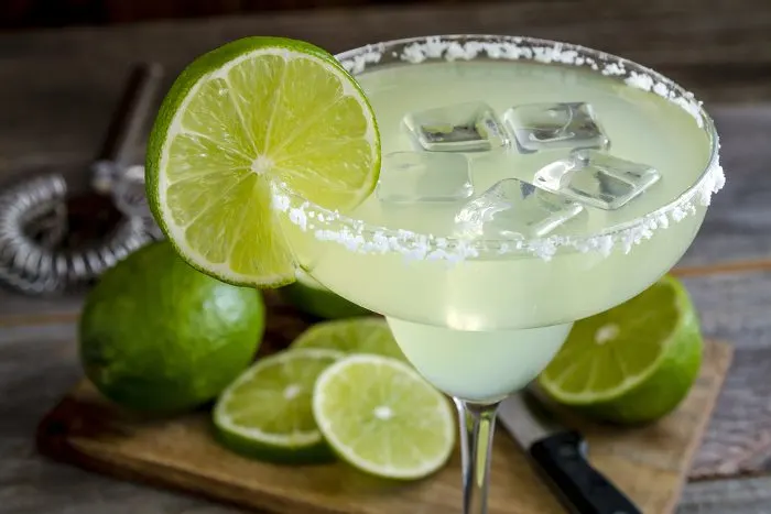 Classic lime margarita cocktail