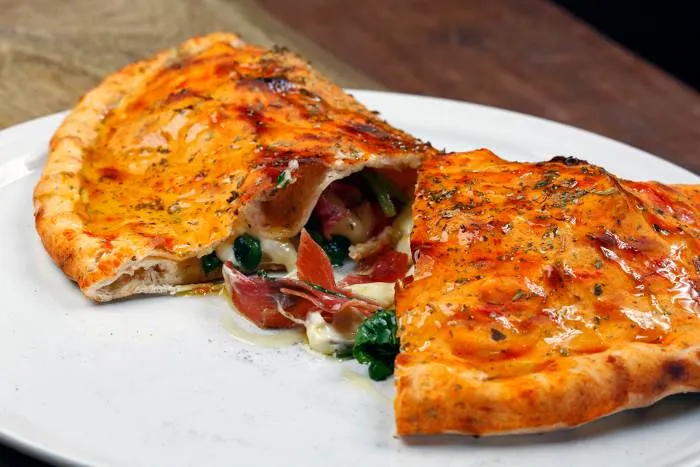 Delicious pizza calzone