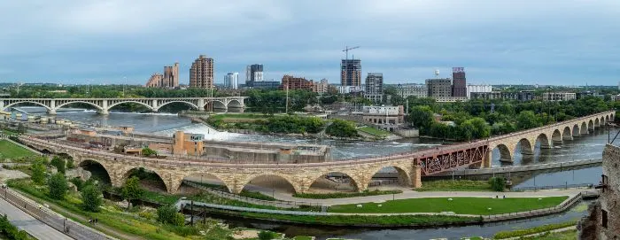 Panoramic view of Stone Arch Bridge