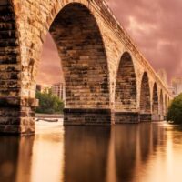 Stone Arch Bridge at sunset