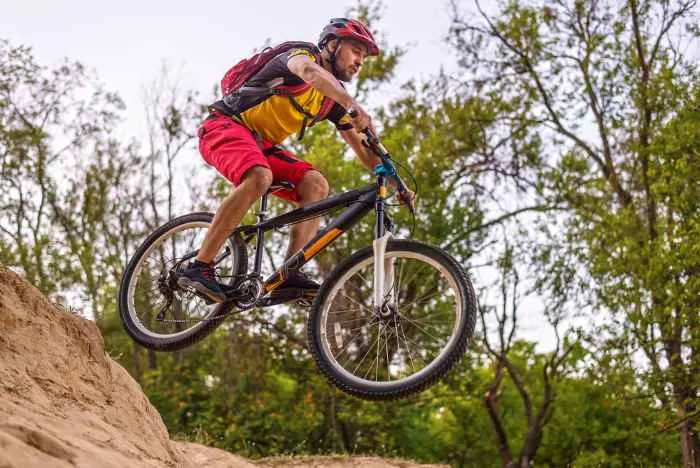 Biker on one of the best mountain bike trails in Minnesota
