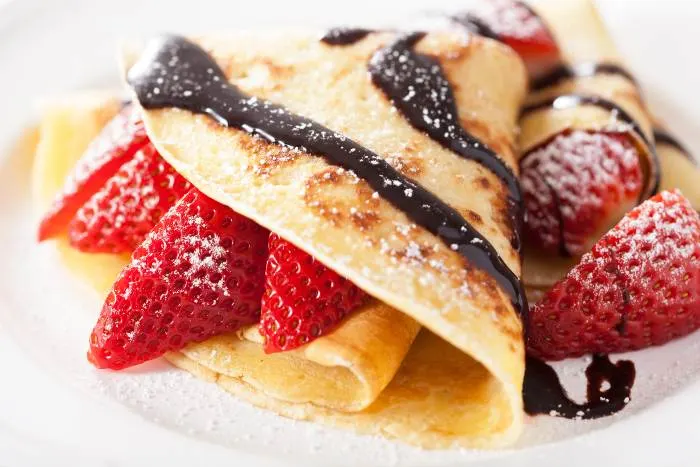 Strawberry crepe pancake
