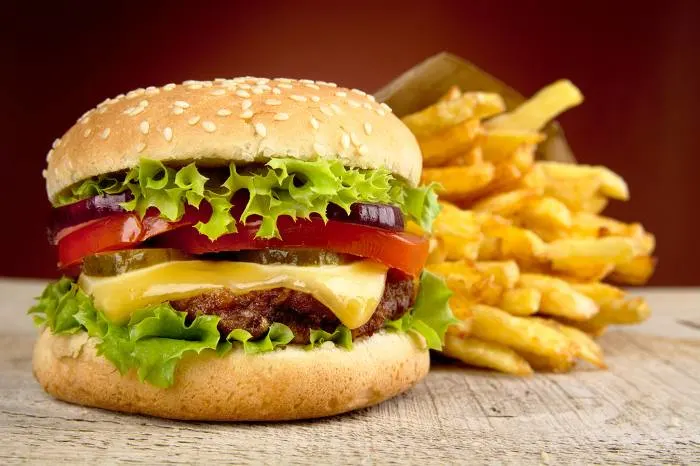 Big cheeseburger with french fries at one of the best Mall of America restaurants