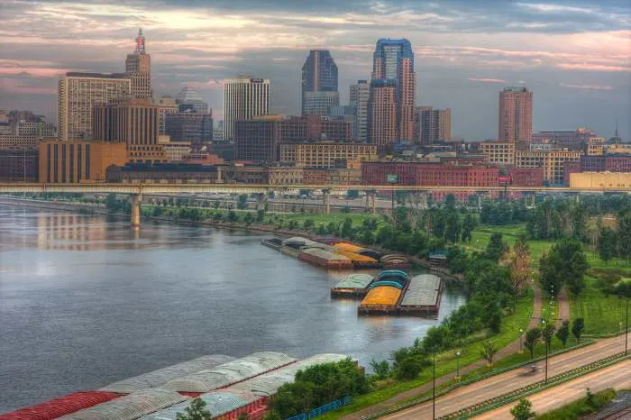 Cityscape of St. Paul Minnesota in hdr.