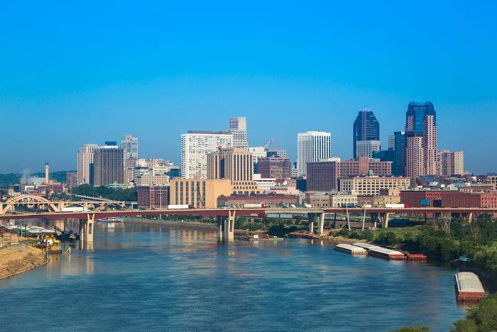 Skyline of St, Paul in Minnesota, USA