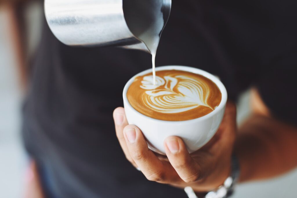 coffee latte at one of the best coffee shops in Minnesota
