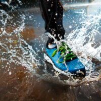 Woman slashing in water