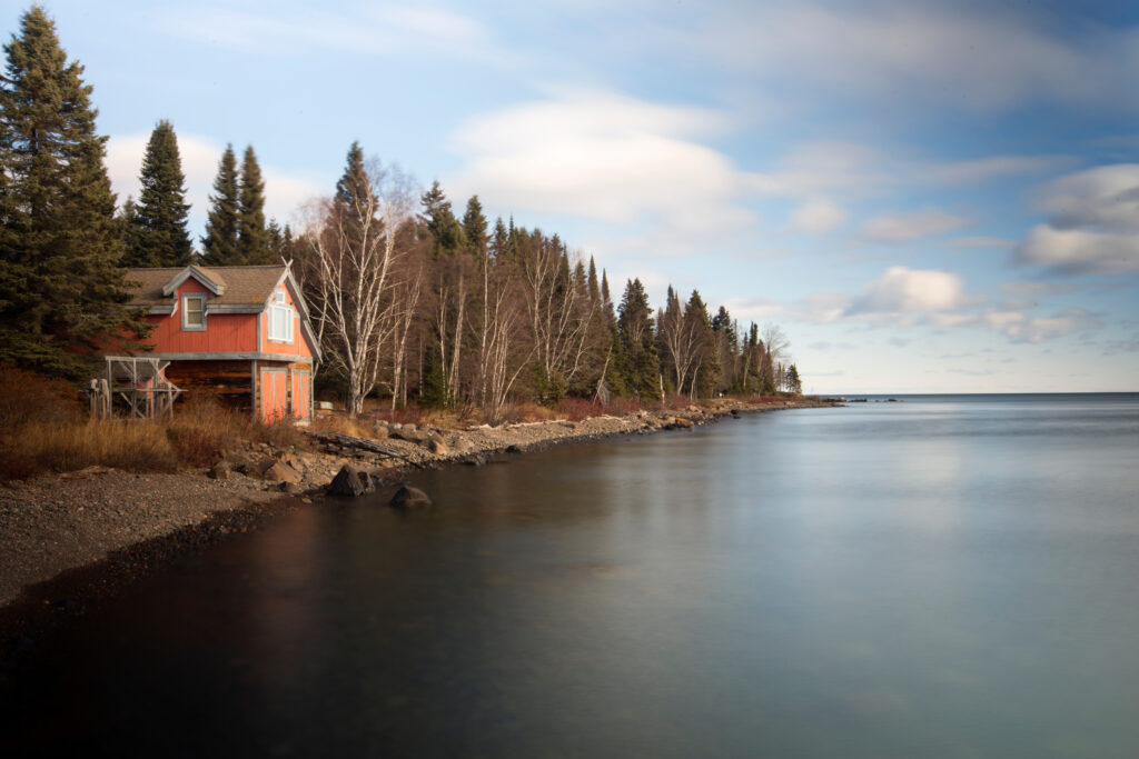 A cabin on Lake Superior.