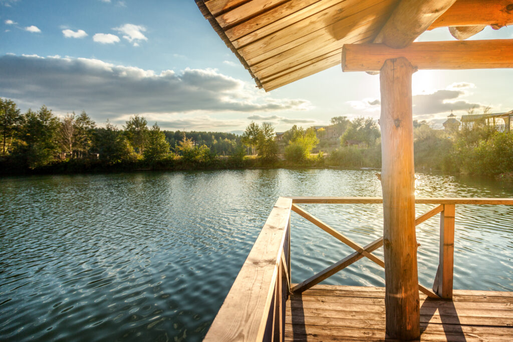 a view from a lake house that makes you want to find the best vacation lakes in Minnesota!