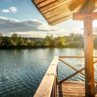 a view from a lake house that makes you want to find the best vacation lakes in Minnesota!