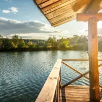 a view from a lake house that makes you want to find the best vacation lakes in Minnesota!