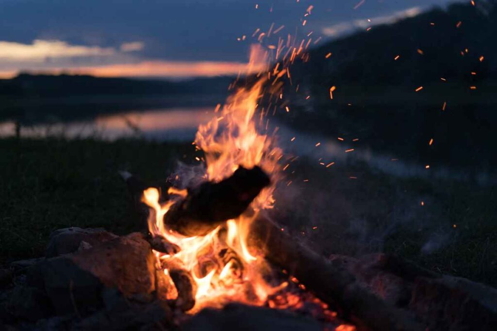 Camp fire at Wild River State Park