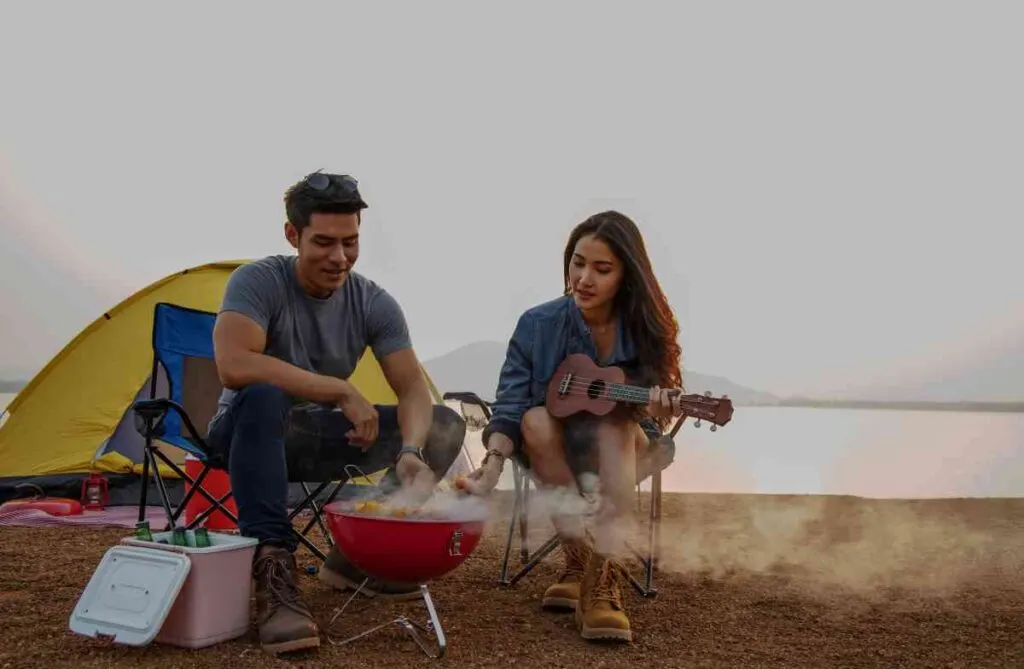 Couple camping in Minnesota