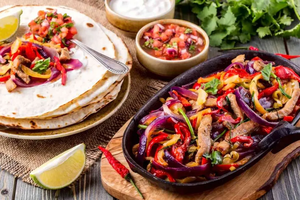 Fajitas from a small town restaurant