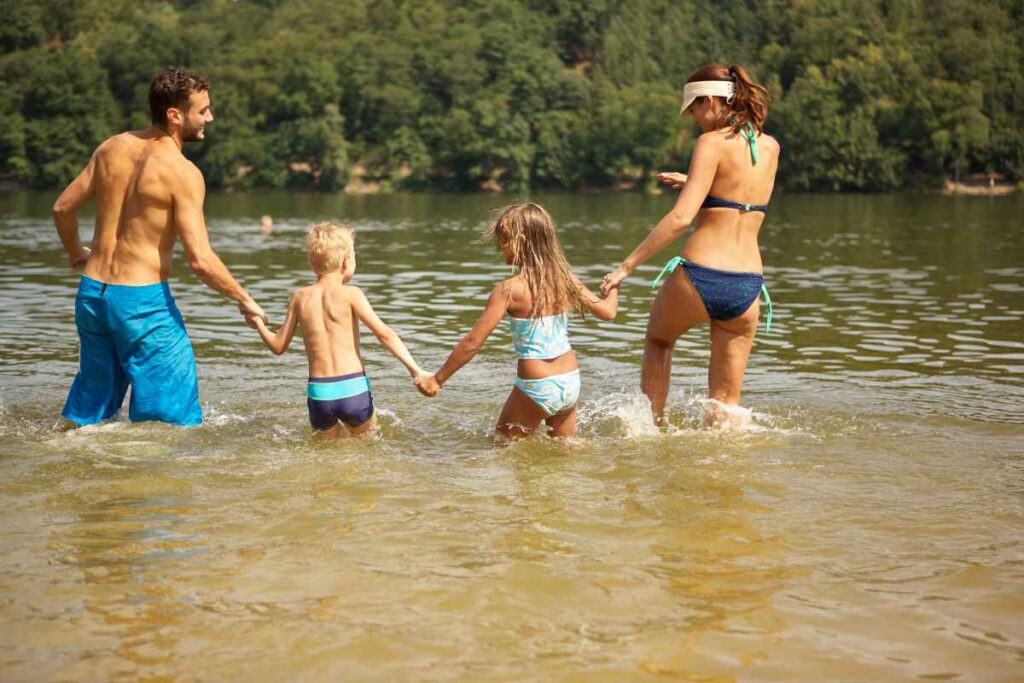 Family Swimming in Lake Pepin