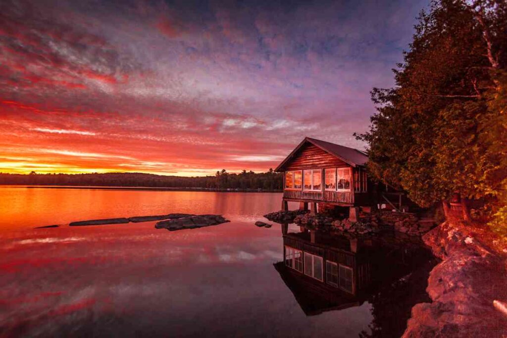 Lake Vermilion Cabin in the Sunset