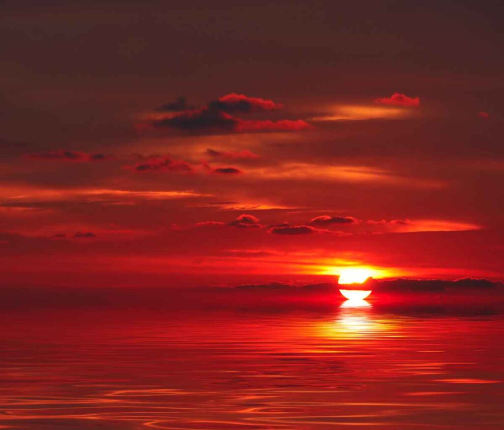Red Sunset on the Water