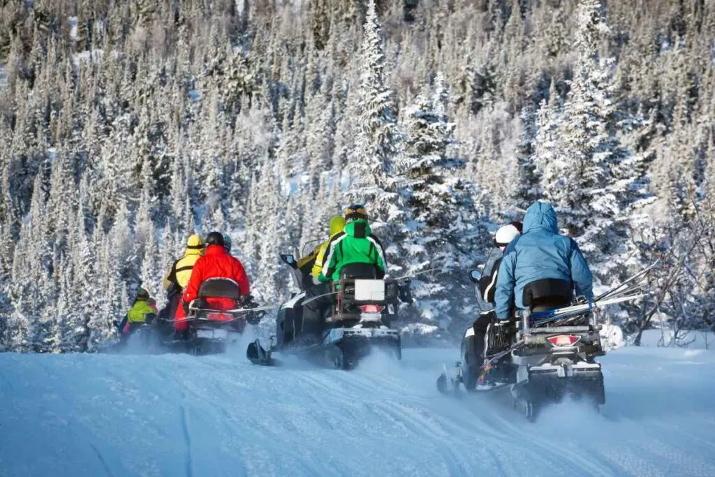 Snow Mobiling Near Lake Minnetonka